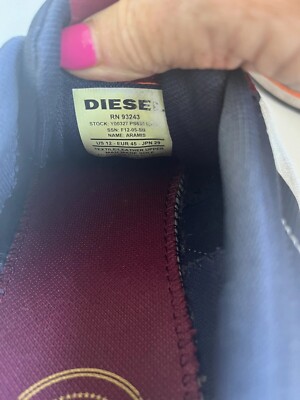 Diesel Aramis Sneakers Mens Size 12 RN 93243 blue burgundy orange