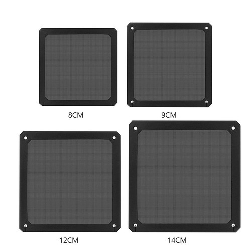 2Pcs Magnetic Dust Filter Computer Case Fan Dustproof Mesh Cover Net (9cm)(Black - Zdjęcie 5 z 11