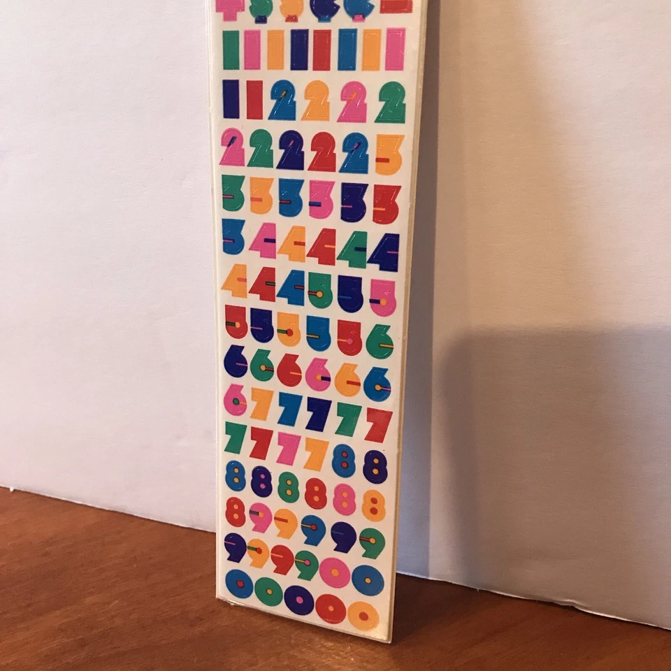 Vtg NOS Mrs. Grossman’s Stickers Strip Small NUMBERS 3 Sheets Package Wear New - Image 3 of 4