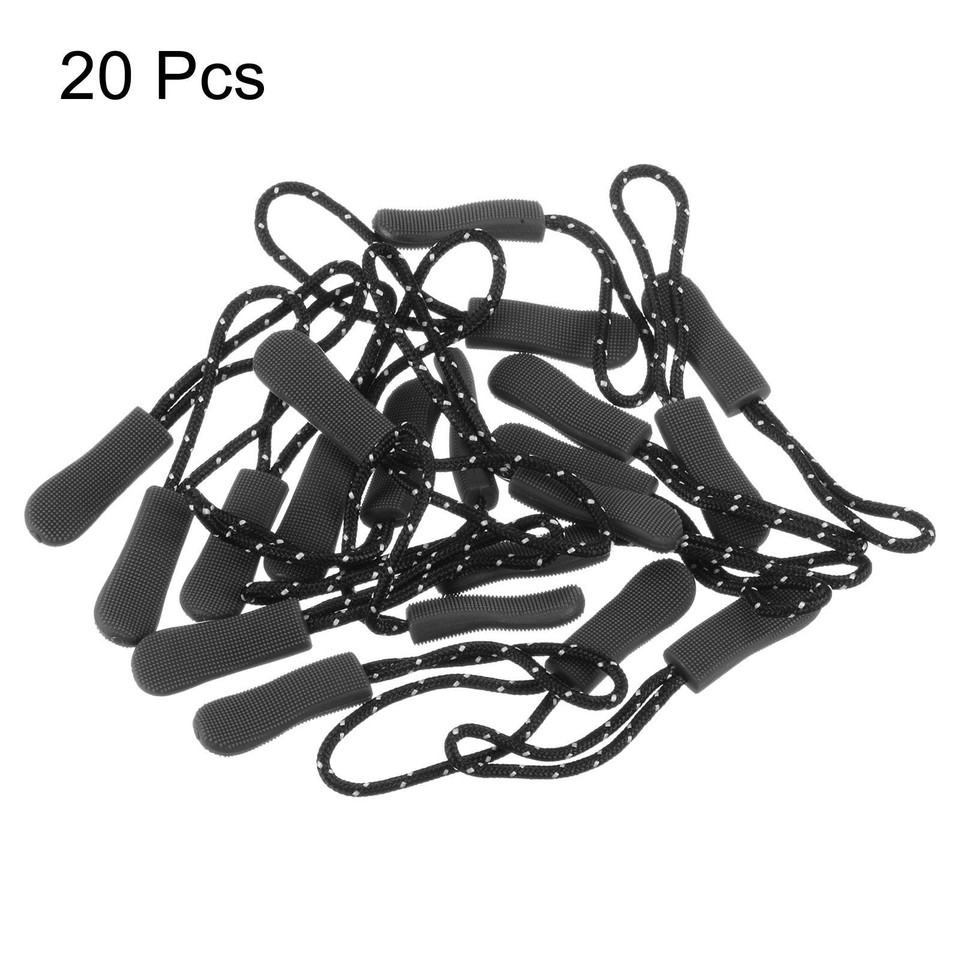 20pcs Zipper Pulls Pull Head Handle Replacement Tags Cord Extension