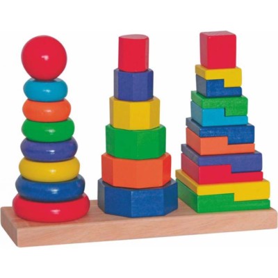 KINDER STAPELTURM Steckspiel Lernspielzeug Holzspielzeug Sortierspiel  # 90836