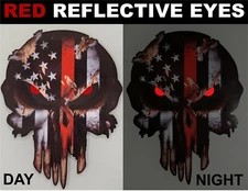 3 PK THIN RED LINE AMERICAN USA FLAG SKULL VINYL DECAL TRUCK STICKER FIREFIGHTER