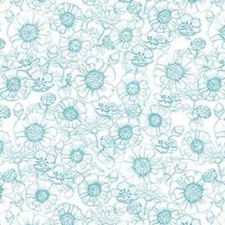 Michael Miller Fabrics~Mono Wildflowers~Blue~Sunshine & Sandcastles~DC11091~BTY