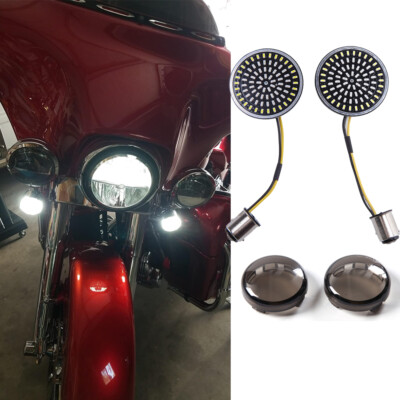 Dreamizer 1157 LED Turn Signal Lights For Harley Davidson Softail (1998-2023) - Amber/White, Pair