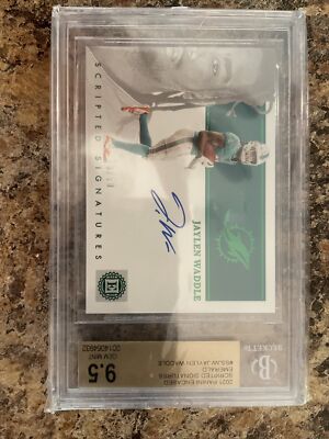 2021 Panini In Case Scripted Signatures Emerald Jaylen Waddle Beckett 9.5 10/10