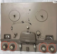 Vintage Ampex Model 960 Stereo Reel To Reel Volume Microphone Radio Knobs Parts