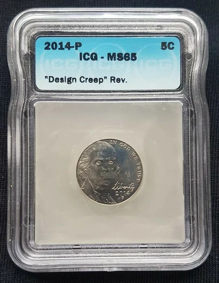 ICG 2014-P Jefferson Nickel "Design Creep" Rev. Error MS 65 - Image 3 of 4