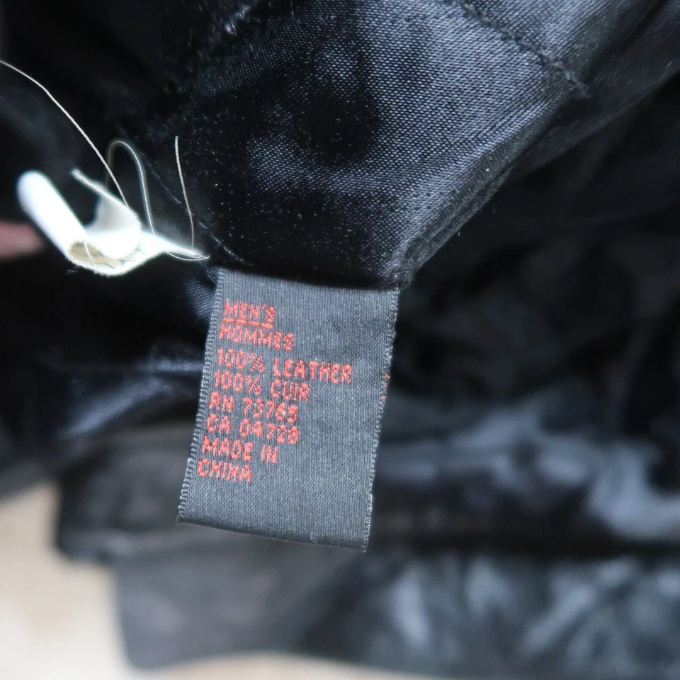 Winchester Black Leather Coat Jacket Men's XL Full Zip Insulated - Image 4 of 4