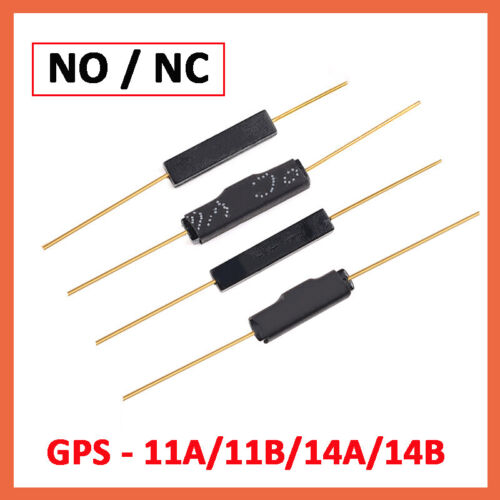 Reedkontakt 11 mm x 3 mm 14 mm x 3 mm Miniatur Reedschalter GPS-11 GPS-14 NO NC - Picture 1 of 8