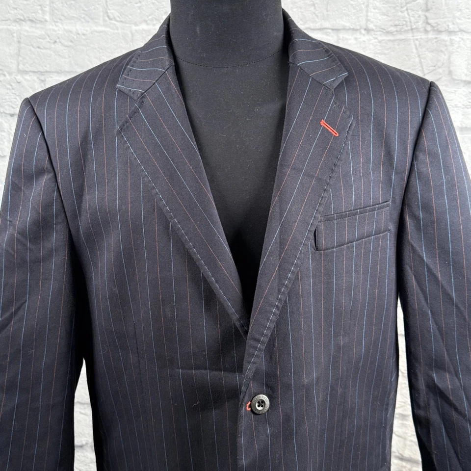 Винтажный Marc Ecko покроя и шить мужской XL 42L Sport пальто вышитая куртка панк нашивки - Изображение 4 из 4