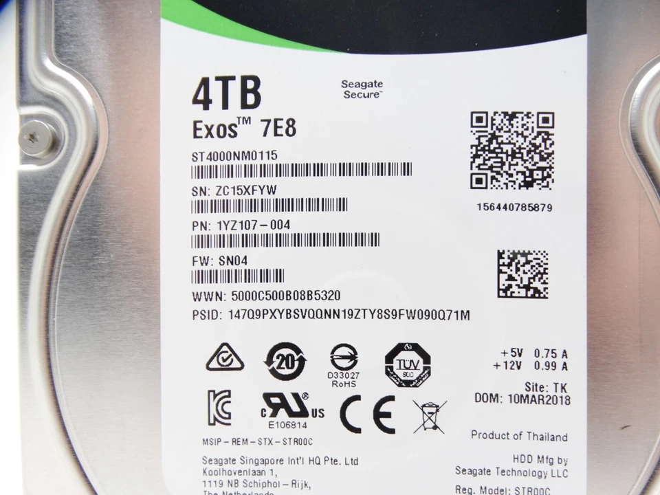 Seagate ST4000NM0115 Enterprise Capacity 3.5'' HDD 4TB 7200 RPM 512e SATA Drive - Image 3 of 3