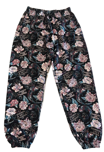 Assholes*s Live Forever All Over Floral Koi Fish Print Sweatpants Size L NEW - Foto 1 di 3