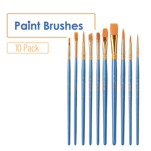 - Paint Brushes 10pc Paint Brushes for Acrylic Painting Art Brushes Drawing a... - Picture 2 of 9