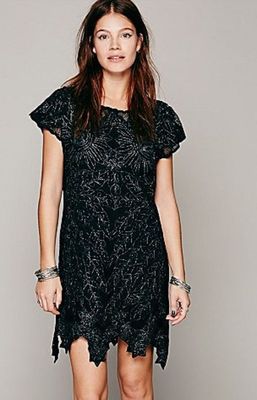 JEN'S JENS PIRATE BOOTY BLACK EMBROIDERED CUT OUT TUNIC MINI DRESS S | eBay