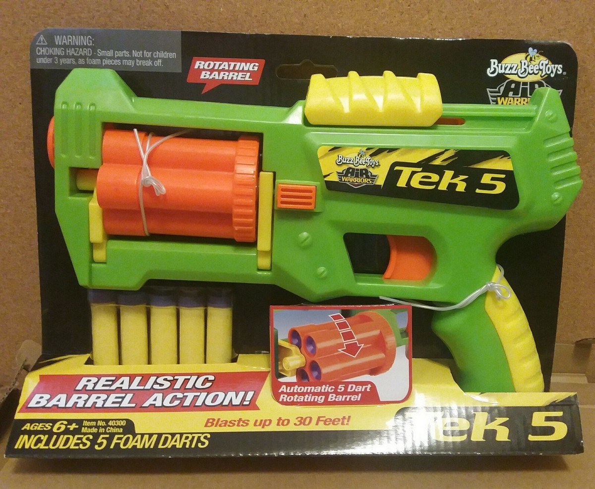 NEW Buzz Bee Air Warriors Ultra TEK 5 Revolver Foam Blaster Pistol