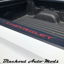RED Bed Rail Letter Inserts Set of 2 for 2019-2026 Chevy Silverado Bed Letters