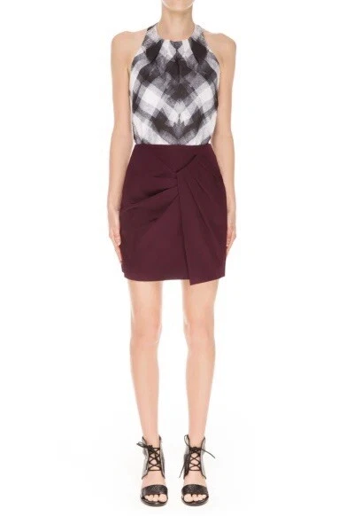 CAMEO C/MEO Mini Skirt Small Bordeaux Blessed Pleated Deep Wine S