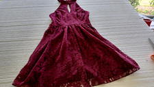 Speechless Juniors Halter Party Cocktail Dress Sz 3 Burgundy Lace Dance NWOT