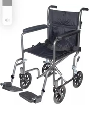 Drive Medical TR37E-SV Transport Wheelchair Lightweight Steel Fixed Full Arm New
