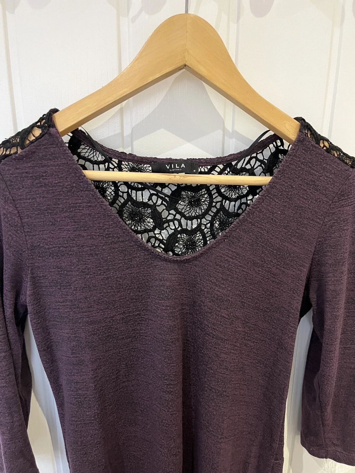 VETEMENTS Vintage Vila Abbigliamento ASOS Viola Pizzo Schiena Mini Abito Taglia M 12