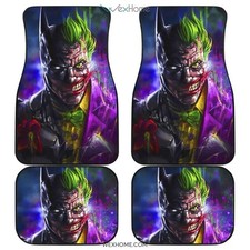 Joker And Batman Car Floor Mats Movie Fan Gift Villains Auto Decor Gift