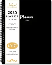 2026 Planner - 2026 Weekly and Monthly, Jan. 2026 - 8" x 10", Black 
