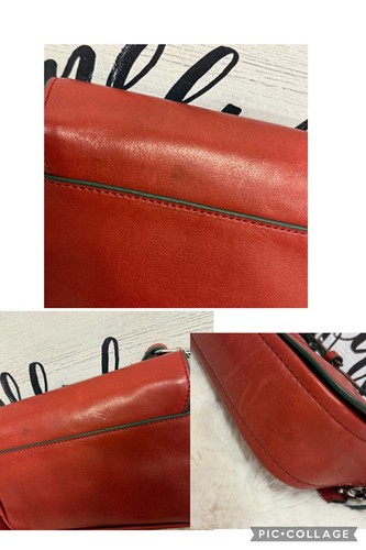 Coach Bleecker Penny Umhängetasche rot Leder Drehverschluss neu mit Etikett (einige Abnutzungsspuren) - Bild 16 von 16