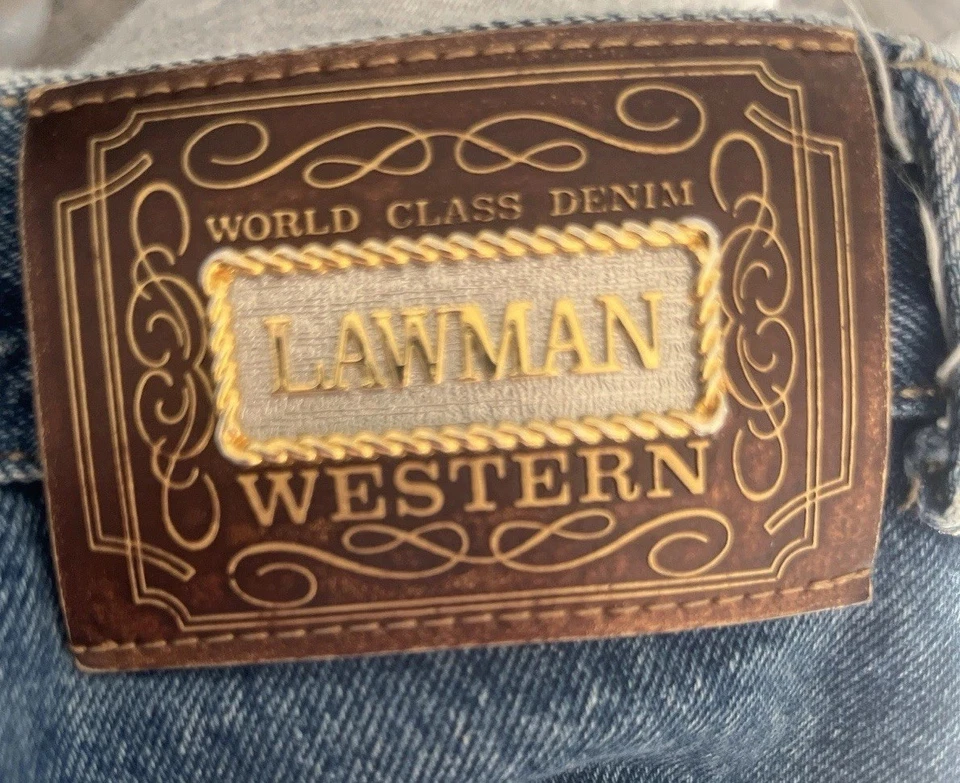 Pantalones de mezclilla Lawman vintage para mujer Western de tiro alto adornados con botones laterales talla 9 Foto 3 de 4