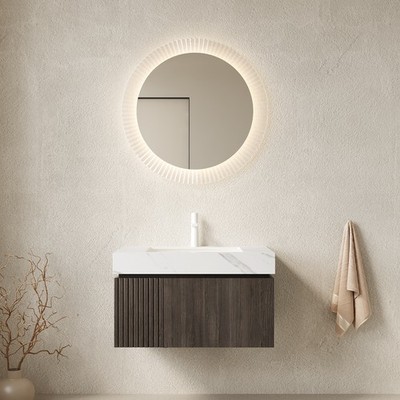 MURI 30'' Bathroom Vanity&Sink, Floating Plywood Storage Cabinet with Drawer&Do