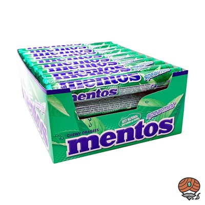 Mentos Spearmint Kaubonbons 40x 38g Rollen