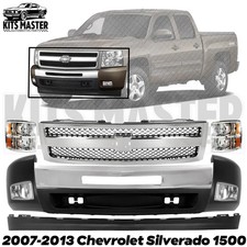 Front Bumper Chrome Headlights Kit For 2007-2013 Chevrolet Silverado 1500 Front Bumper Chrome Headlights Kit For 2007-2013 Chevrolet Silverado 1500