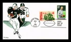 DR JIM STAMPS US COVER KNUTE ROCKNE FOOTBALL FDC COMBO RICALE HAND PAINTED