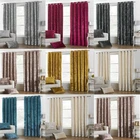 Paoletti Verona Crushed Velvet Lined Eyelet Curtains