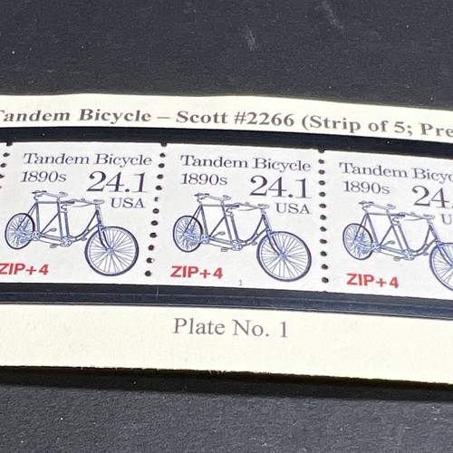 Scott# 2266 24.1¢ Tandem Bicycle P#1 MNH PNC5-US - Picture 2 of 2
