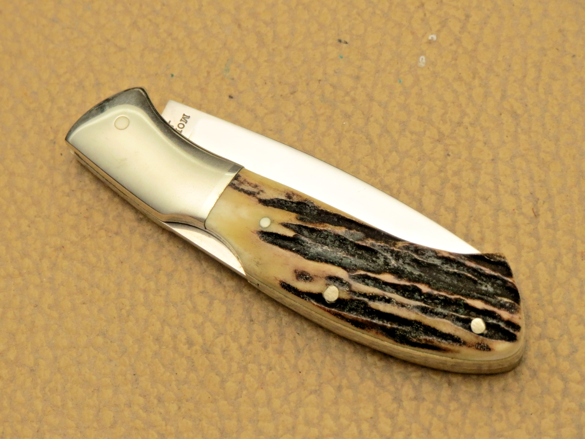 Browning Vintage Stag Handle Made Japan 0 Blade Folding Germany In 