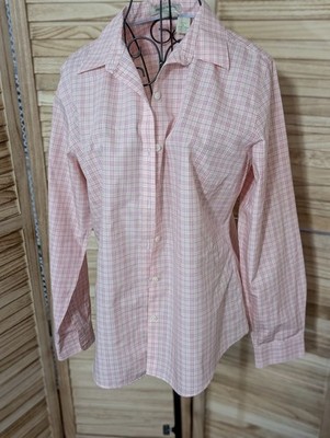 LLBean ladies  button down  long sleeve top size Medium 100% cotton