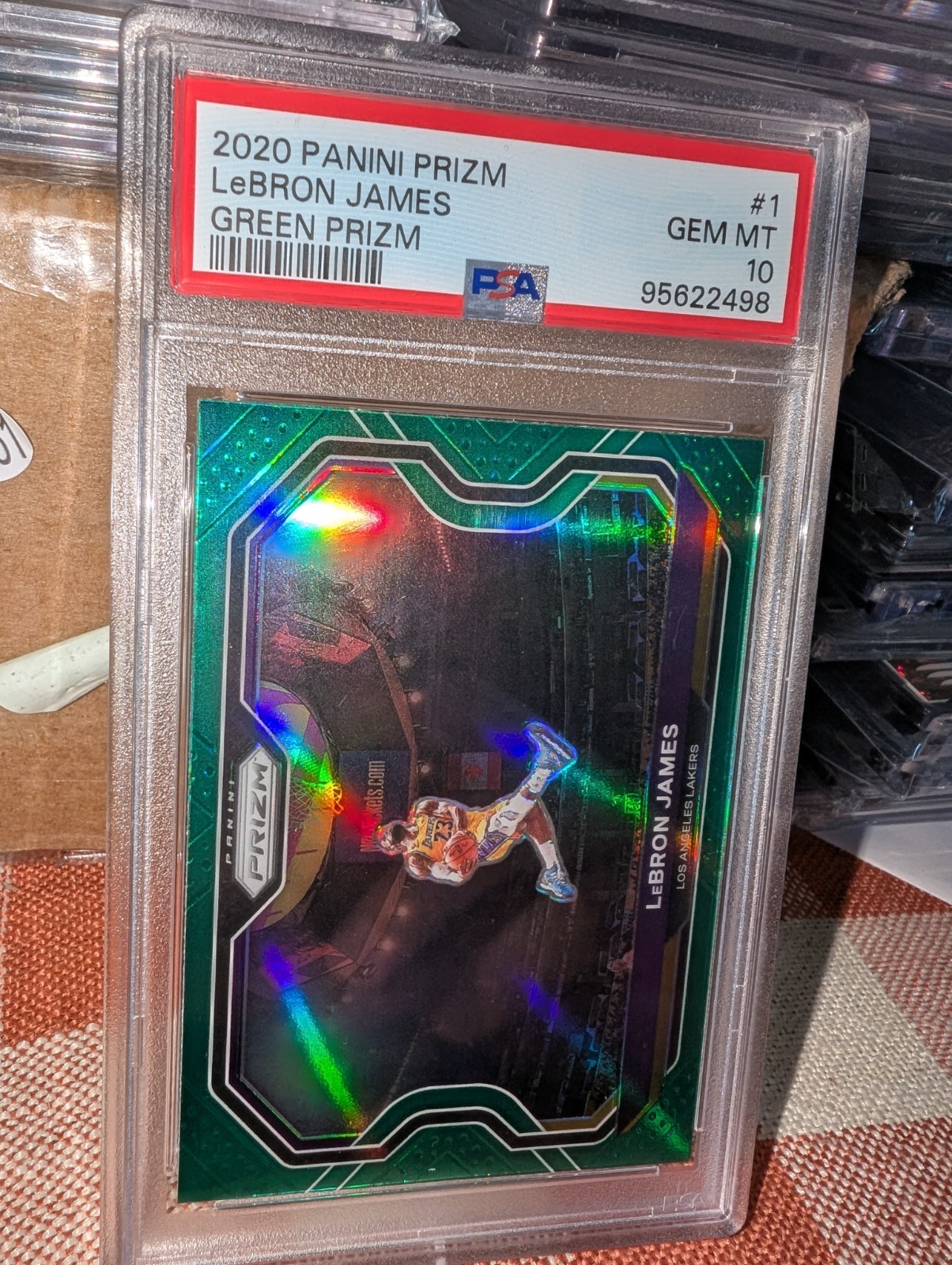 2020-21 Panini Prizm - LeBron James #1 Green Prizm Kobe Tribute PSA 10 Lakers