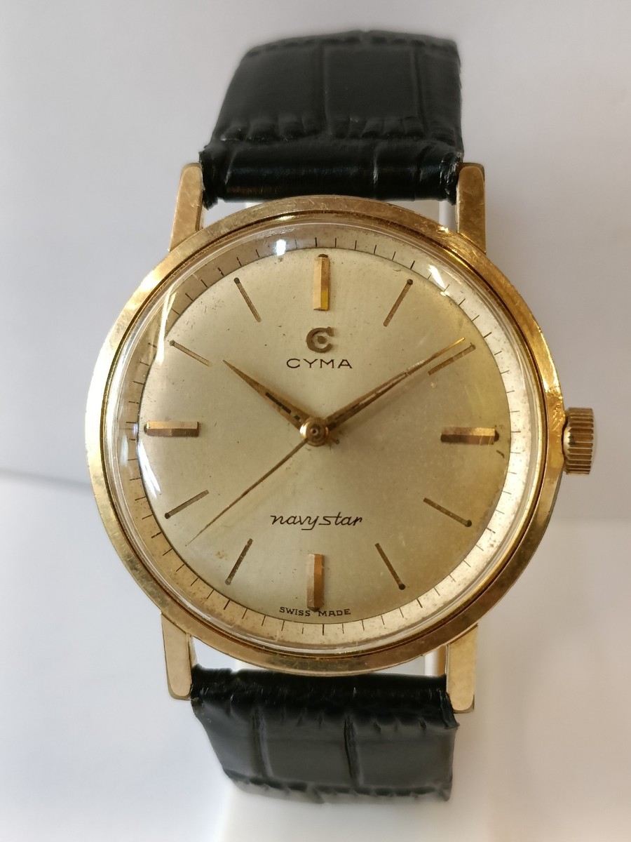 CYMA NAVY STAR WINDING CREAM DIAL SWISS MEN'S WORKING CONDITION | eBay