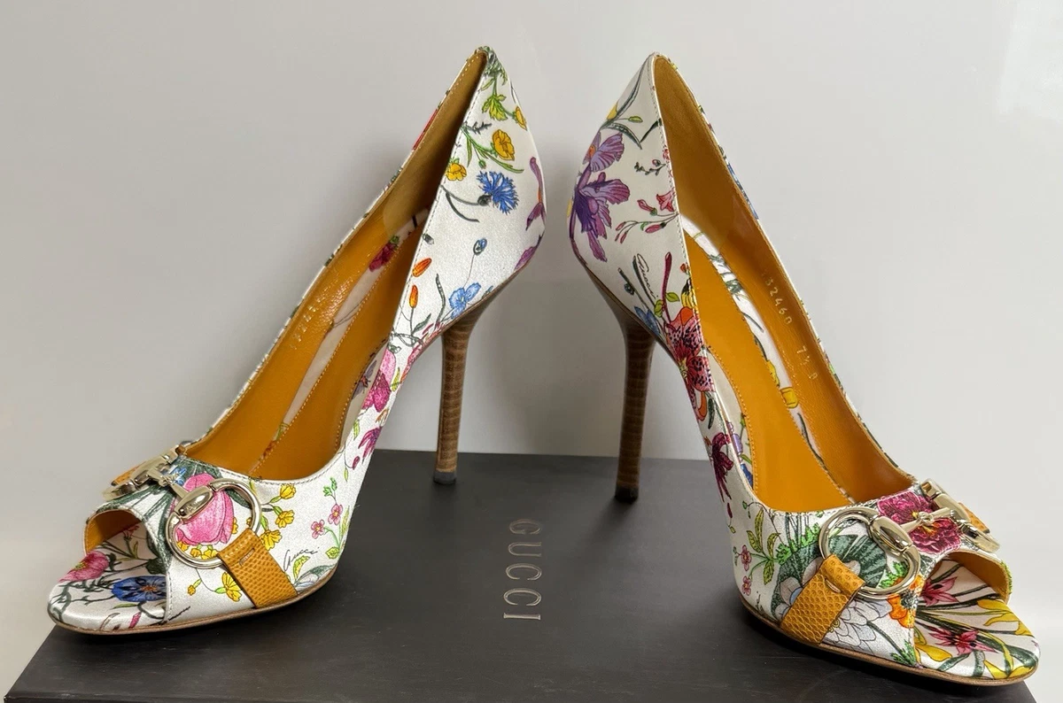 Gucci Leather Upper Floral Heels for Women for sale | eBay