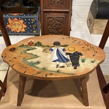 Handmade/Hand-painted Rustic Wooden Foot Step Stool 15.5 X 9.5 X 8.75
