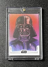 2025 Topps Star Wars Chrome DARTH VADER 1/1 Black Foil Sketch by Dan Bergren!