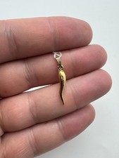 Vintage 14k Yellow Gold Italian Horn Pendant