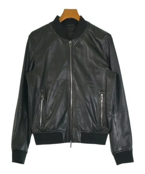 Emporio Armani Leather Outer Shell Black Coats, Jackets & Vests
