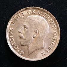 FOREIGN SILVER COIN - Great Britain, Sixpence, 1921, KM-815a, NICE UNC CONDITION