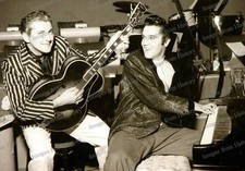 8x10 Print Elvis Presley Pictured with Liberace in Las Vegas 1956 #LBEL