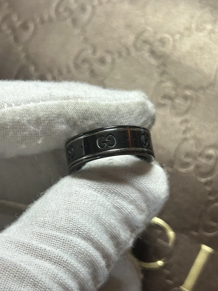 GUCCI Icon Band CERÁMICA Y ANILLO Oro Blanco K18 10 EE. UU. 20 JP Foto 3 de 4