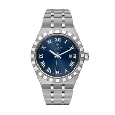 Tudor Royal 34mm Blue Roman Numeral Dial Stainless Steel Watch M28400-0006