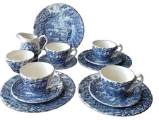 The Hunter by Myott blau Made in England Kaffeeservice für 4 Personen sehr schön