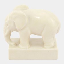 Rookwood 1936 Vintage Art Pottery White Ceramic Elephant Paperweight 6488