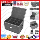 Collapsible Grey Wine Glass Storage Box for 12 Glasses - Protection